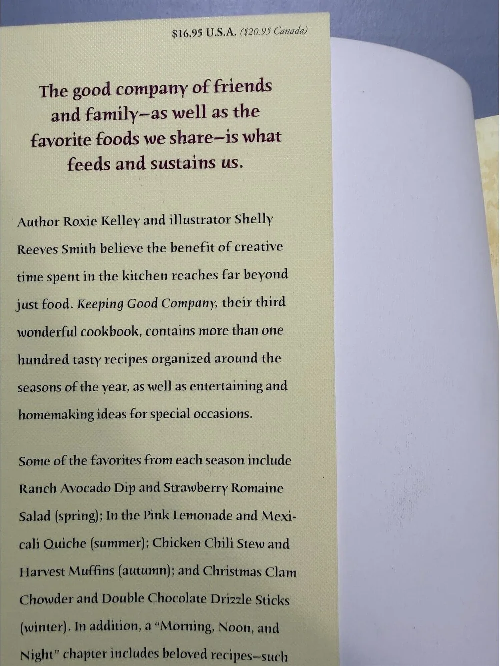 Keeping Good Company: A Season-by-Season Collection of Recipes with Entertaining